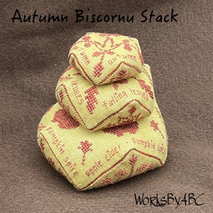 Autumn Biscornu Stack Cross Stitch Pattern (paper copy)