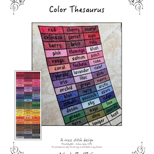 Color Thesaurus (PDF) Cross Stitch Pattern