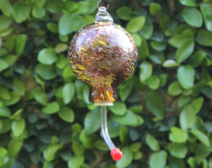 Glass Hummingbird Feeder Handblown Glass Bird Feeder Hand Etsy