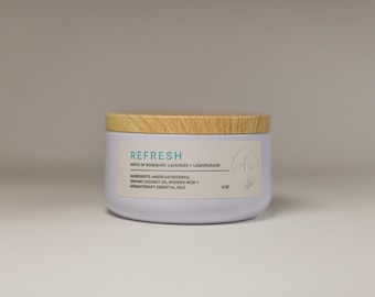 Uppfriskande bivaxljus | 100 % rent bivaxljus med eteriska oljor + träveke | 137 ml | Doftljus | Gåva | Ljus | Rent ljus