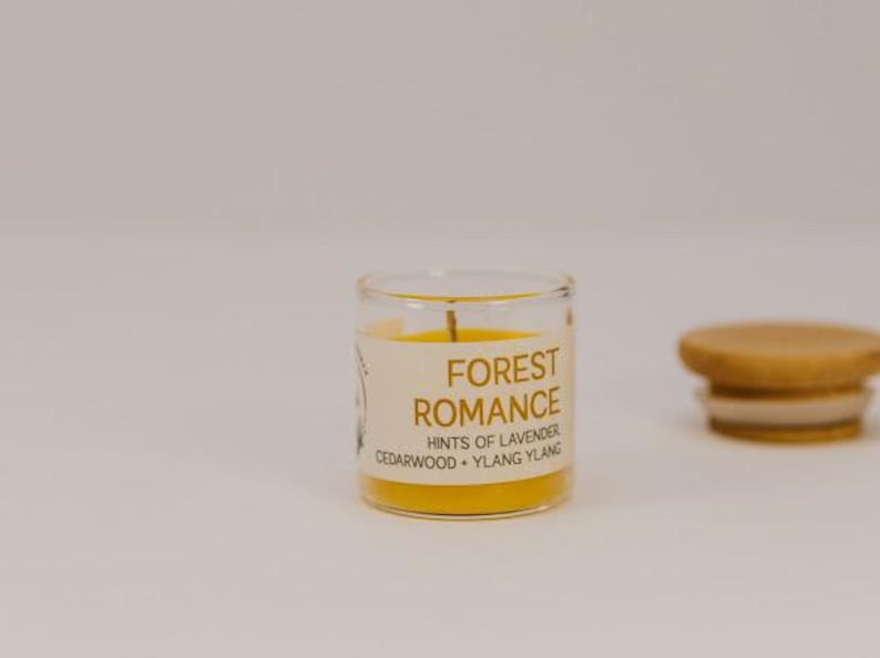 Forest Romance Beeswax Candle – Romantic Candle – Non Toxic Candle – Woodsy Aromatherapy Candle – Clean Burning Essential Oil Candle Gift 1 Fluid ounces