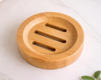 Bamboo Soap Dish | Soap Saver Tray | Shower Steamer Dish | Self Draining Soap Holder | Wooden Soap Tray | Eco Friendly Bathroom