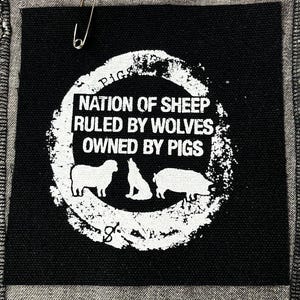 Political Punk Patch: Nation of Sheep, Wolves, Pigs