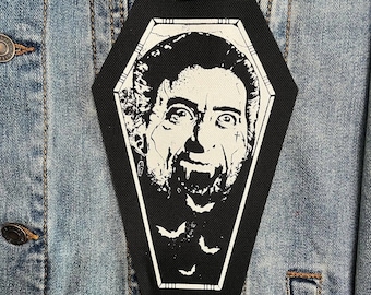 Gothic Dracula Coffin Sew-On Patch: Punk Horror Design