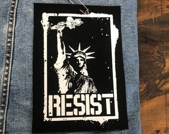 Resist Punk Patch – Small Sew On Political Patch for Jackets, Vests, Backpacks Revolutionary Punk Patch