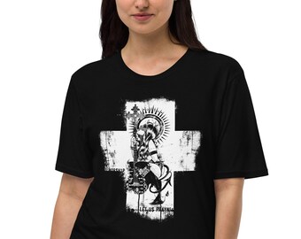 Unisex hemp tattoo guitar girl t-shirt, Punk Tattoo Shirt, Heavy Metal Graphic Tee,