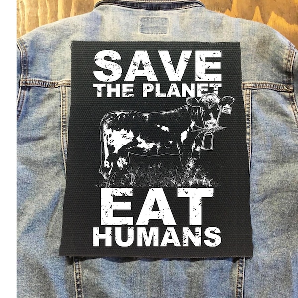Save The Planet Back Patch, Vegan Patch, Friends Not Food, Vegetarian Patch, Animal Rights Patch, Funny Patch, Vegan Gift, Punk Patch