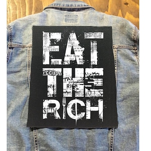 Eat the Rich Punk Style Back Patch to Challenge the Status Quo - Stand Out with Anti-Establishment Vibes!