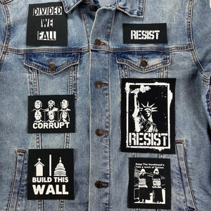Political Punk Patches: Resist, Handmaid's Tale, Corrupt Court - 6-Pack
