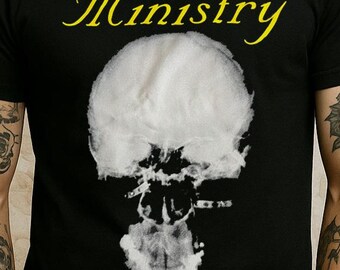 Ministry Skull Graphic T-Shirt, Officially Licensed Band Tee