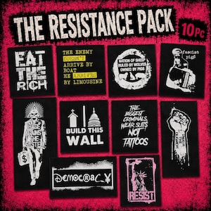 The Resistance Pack – 10 Pc Punk Protest Patch Bundle, Political Activist Resistance DIY Patches