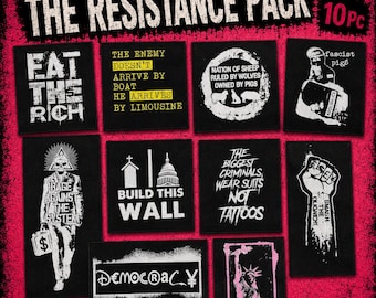 The Resistance Pack – 10 Pc Punk Protest Patch Bundle, Political Activist Resistance DIY Patches