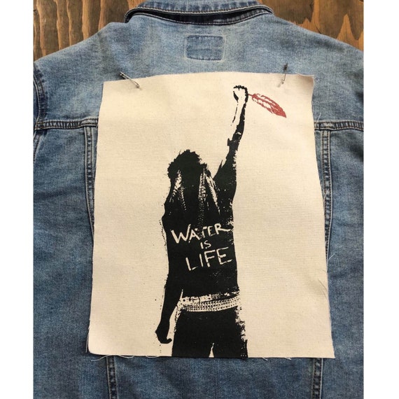 Denim Jacket Patch Ocean Patch Protest Patch Water Is Life Back Patch Canvas Back Patch Support Water Protectors Standing Rock Patch