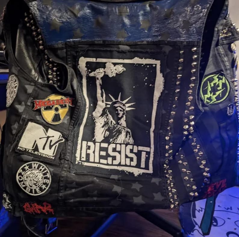 Punk rock Liberty patch made for denim jackets and battle vests.