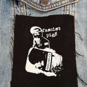 Antifaschistischer Schweine Aufnäher | ICE Punk Aufnäher abschaffen | ACAB Demonstration Aufnäher | Politischer Punk Patch