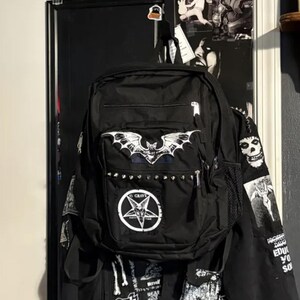 Lot de 6 écussons punk horreur : Dracula, Frankenstein, sorcière - Toile en coton imprimée à la main image 7