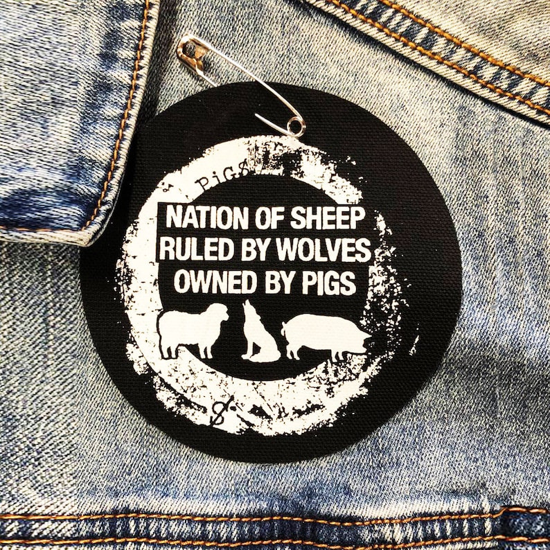 Punk Patch Resist Patch Resistance Patch Nation Of Sheep Ruled By Wolves Owned By Pigs Patch Political Patches Anti-Establishment Patch