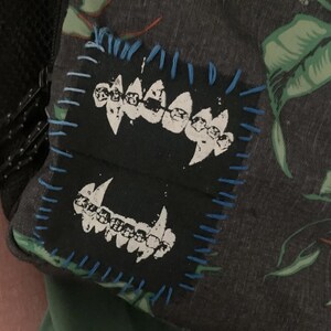 Lot de 6 écussons punk horreur : Dracula, Frankenstein, sorcière - Toile en coton imprimée à la main image 2