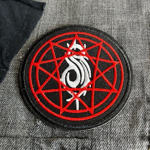 Slipknot Nonagram Patch, Embroidered Iron On Metal Band Logo for Jacket or Vest