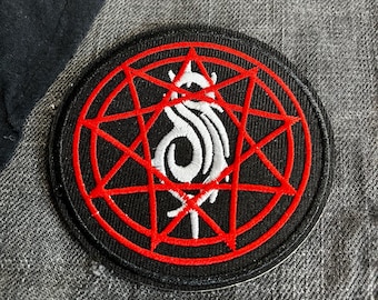 Parche Nonagram de Slipknot, logotipo de banda de metal bordado con plancha para chaqueta o chaleco