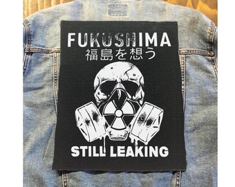Fukushima Japan Protest Patch, Back Patch, Save Our Planet Patch, Say No To Nukes Patch, Fallout Patch, Japanese Patch, Gas Mask Patch