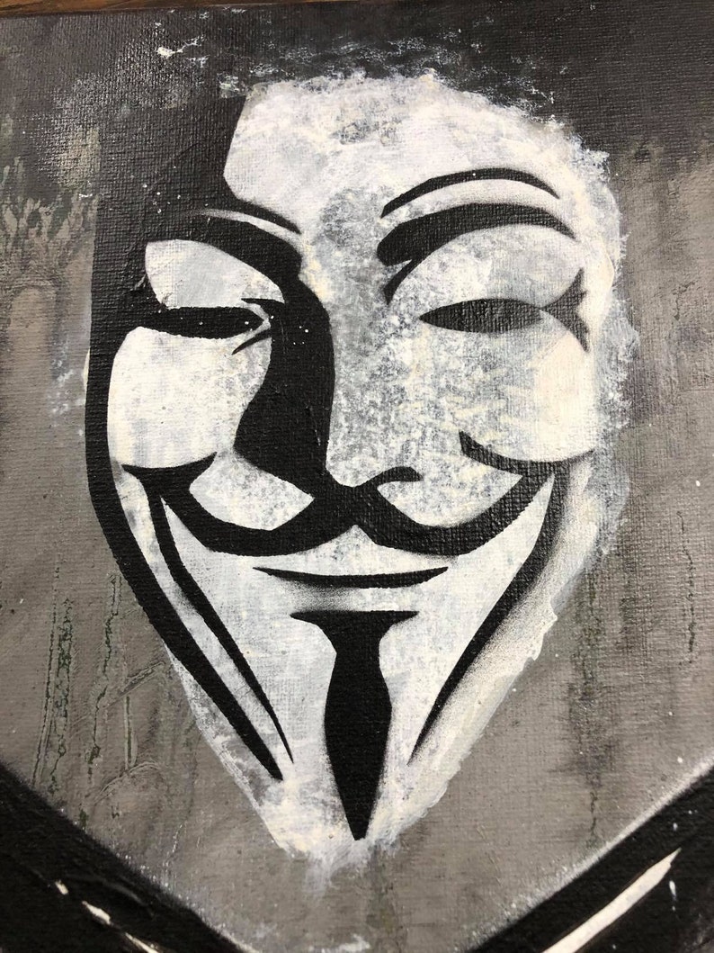 Guy Fawkes Painting V for Vendetta Wall Art Guy Fawkes Mask Etsy