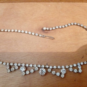 Antique Necklace, Crystal necklace from paste 1950s necklace, Vintage Necklace