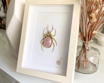 Haute Couture insect embroidery in frame