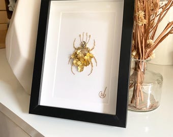 Haute Couture insect embroidery in frame