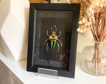 Haute Couture insect embroidery in frame