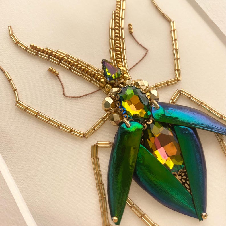 High-fashion Insect Embroidery in a Frame - Etsy