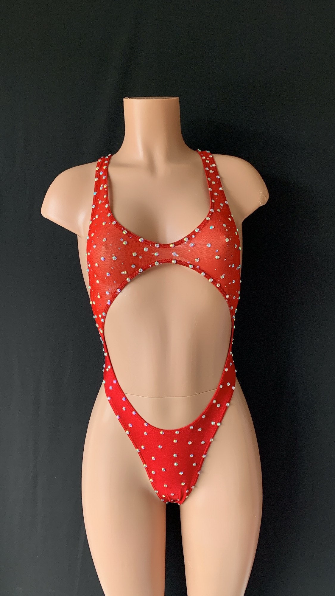 Red White & Blue Stripe V-String Bikini/Adult/Stripper/Dancer/Made
