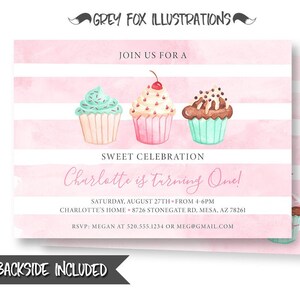 Invitation Anniversaire Cupcake Invitation Moderne Petit Etsy Invitation Anniversaire Cupcake Invitation Moderne Petit Etsy