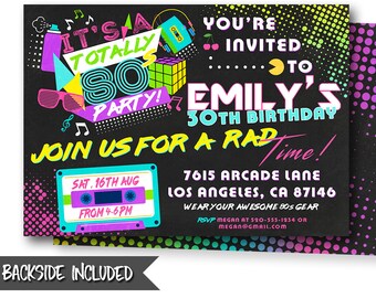 80s invitation etsy