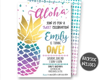 pineapple invitation etsy