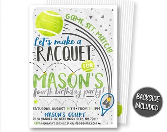 Tennis Invites Etsy