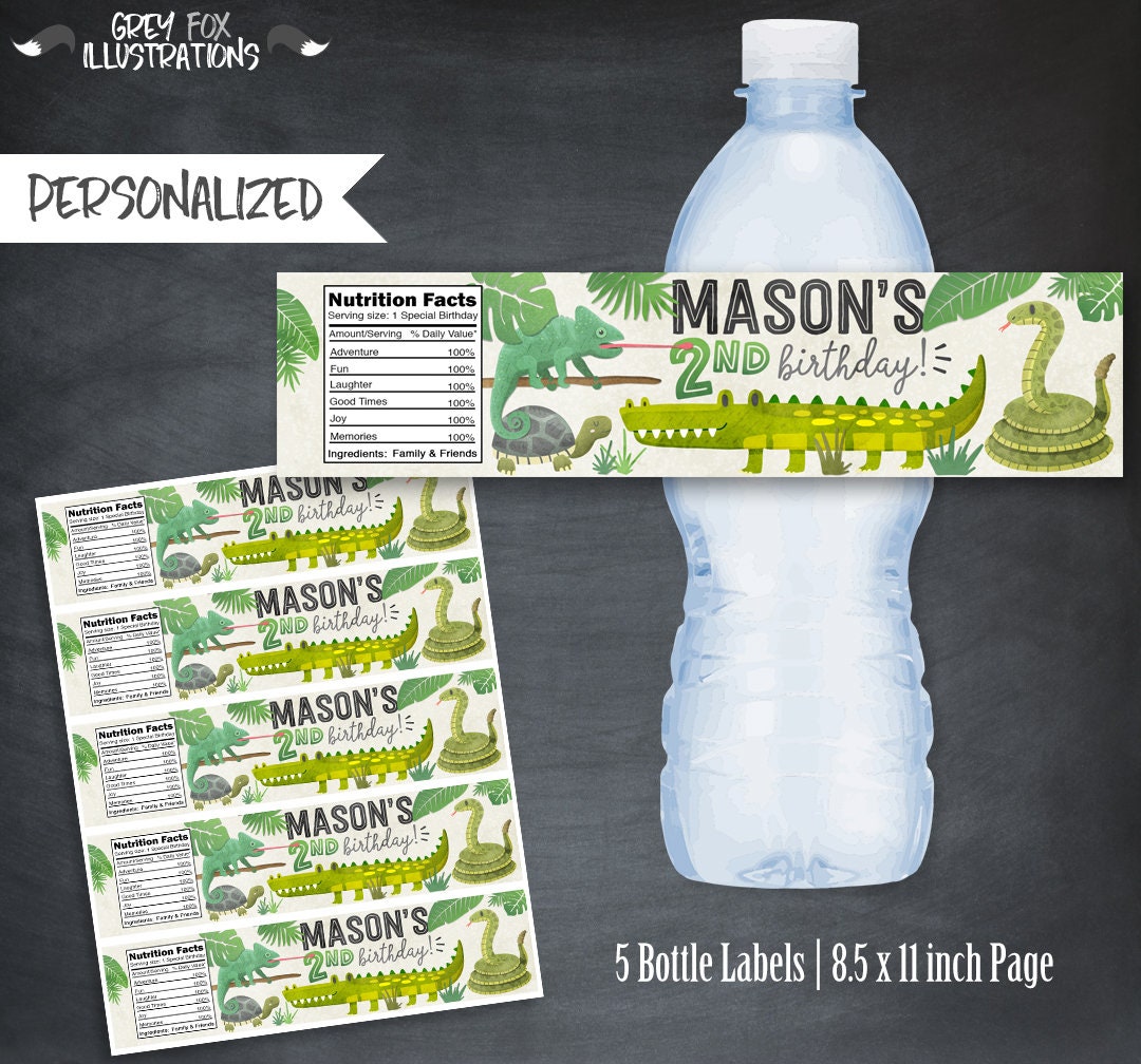 Reptile Bottle Labels Reptile Labels Reptile Wraps Reptile - Etsy