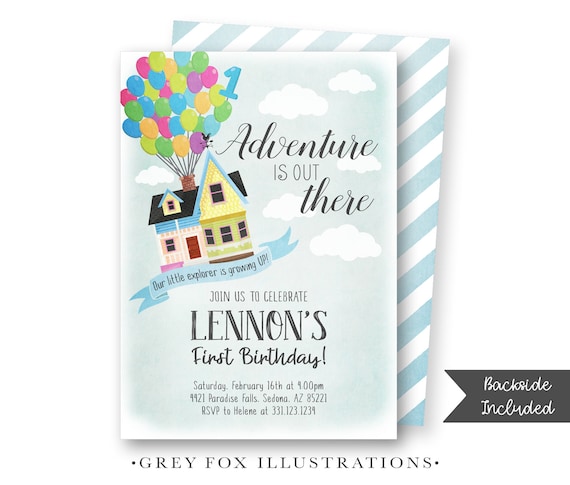 Up Movie Invitation, Up Movie Party, Up Party Invites, Up Carl, Up Invitation, Up Birthday Invitation, Printables, Digital, Personalized Il_570xn