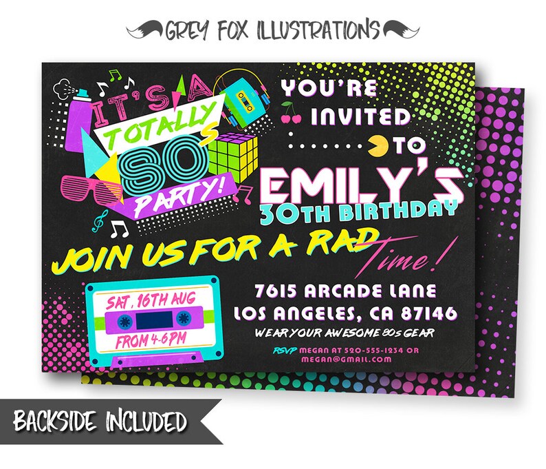 80s Invitation 80s Party Invitation 80s Birthday Invitation Etsy