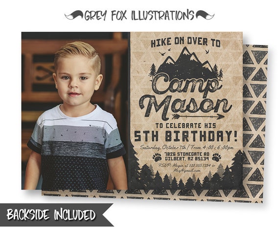 Camping Invitation, Camping Picture Invitation, Camping Party, Camping Birthday, Adventure, Invitation, Printables, Personalized, Digital Il_570xn
