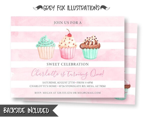 Cupcake Birthday Invitation, Cupcake Invitation, Cupcake Party, Cupcake Invites, Cupcake Decorating, Printables, Digital, Personalized, DIY Il_570xn