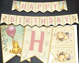 Winnie the Pooh Banner Winnie the Pooh Birthday Banner Pooh - Etsy