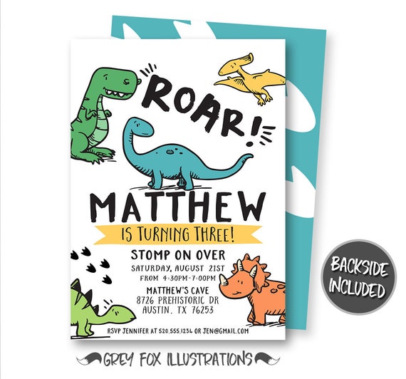 dinosaur birthday invitation dinosaur invitation t rex etsy