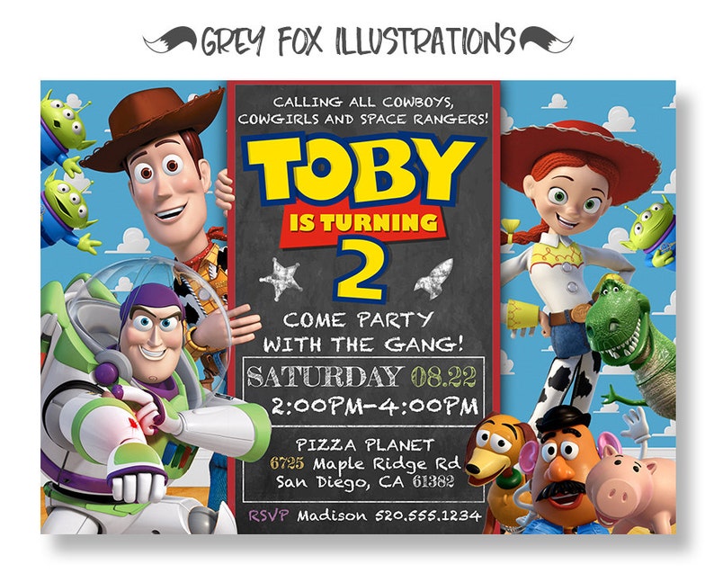 toy story invitations online