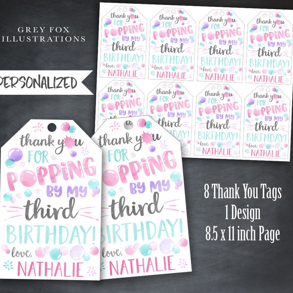 Bubbles Favor Tags Etsy