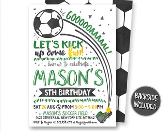 Soccer Birthday Invitation, Soccer Invitation, Soccer Ticket Invitation, Soccer Invites, Soccer Party, Personalized, Printables