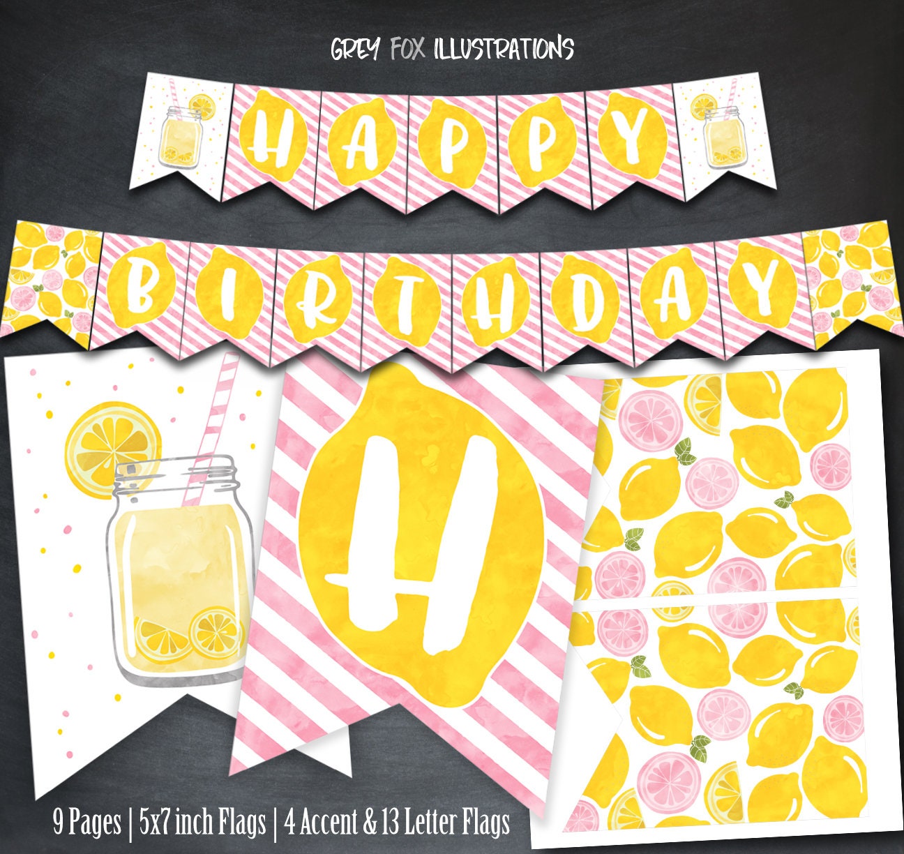 Lemonade Banner Lemonade Birthday Banner Lemonade Party - Etsy