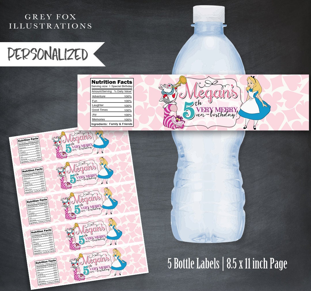 Alice in Wonderland Bottle Labels Alice Labels Alice Bottle Etsy