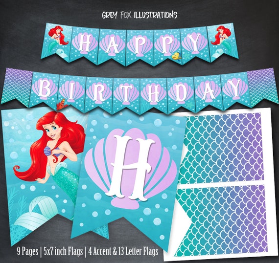 Free Free 149 Mermaid Birthday Banner Svg SVG PNG EPS DXF File