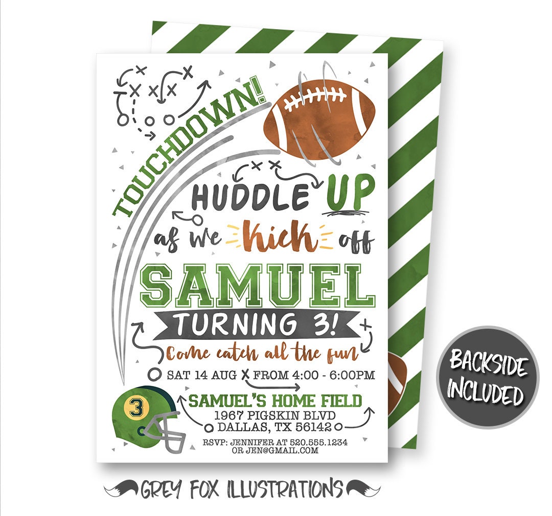 Football Birthday Invitation Football Invitation Football Etsy